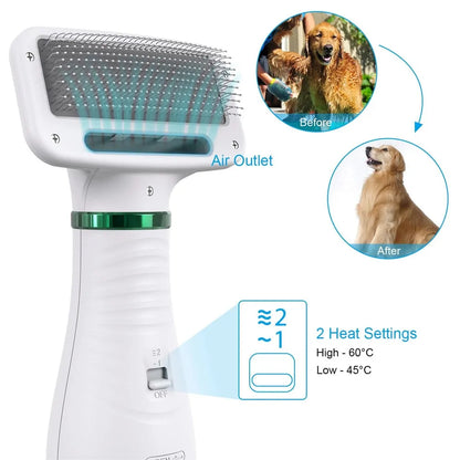 Liora Pets 2-in-1 Portable Dog Hair Dryer & Grooming Comb
