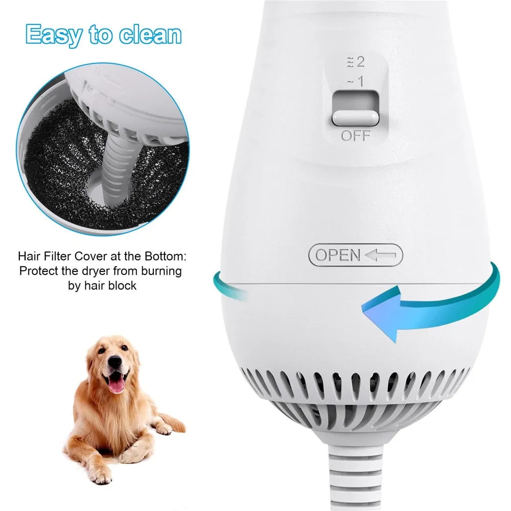 Liora Pets 2-in-1 Portable Dog Hair Dryer & Grooming Comb
